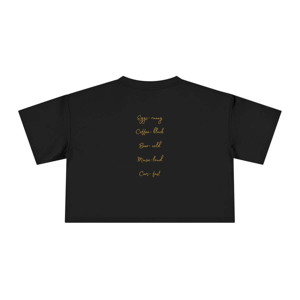 Officially Licensed Dom's List Gold Script Crop Tee