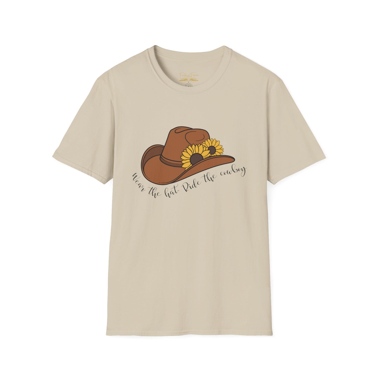 Ride The Cowboy (black script) cotton T-shirt