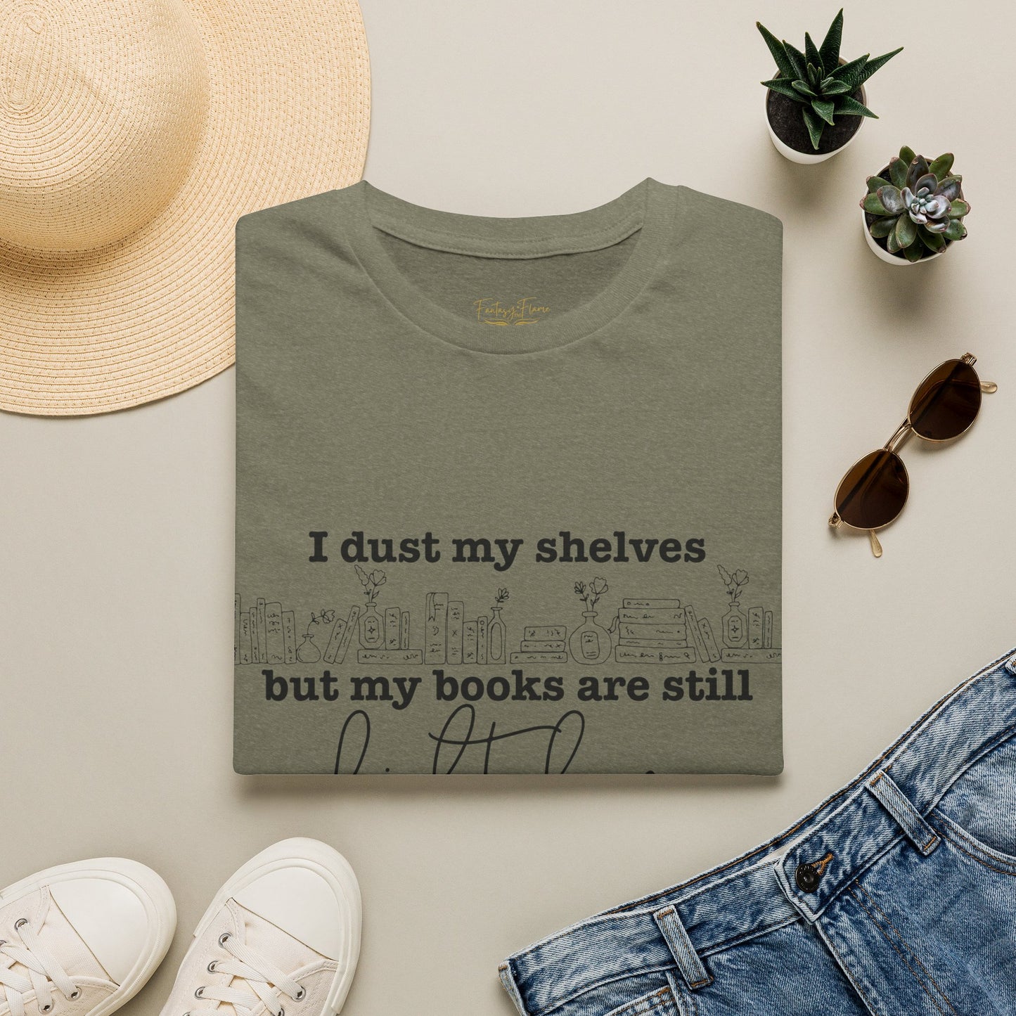 I Dust My Shelves Cotton T-Shirt