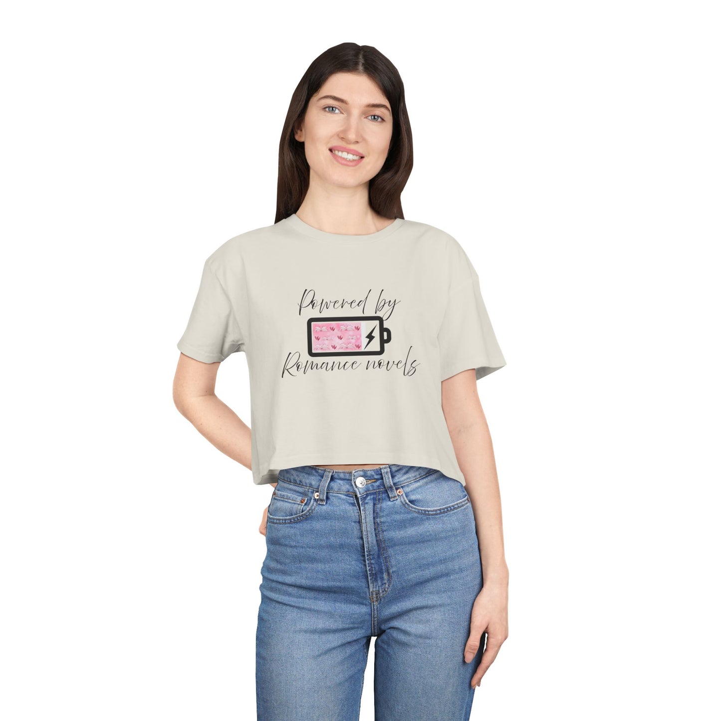 Powered By Romance Novels Crop Tee