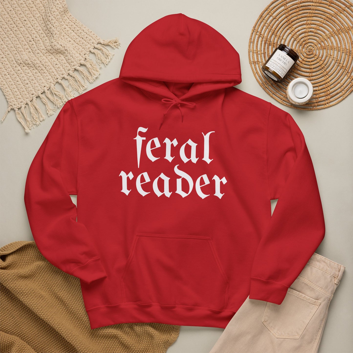 Feral Reader (white script) Hoodie