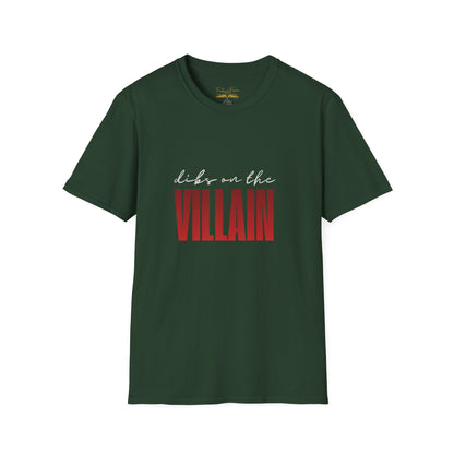 Dibs on the Villain (white script) Cotton T-Shirt