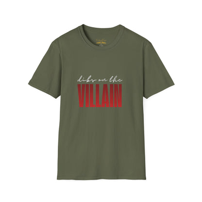 Dibs on the Villain (white script) Cotton T-Shirt