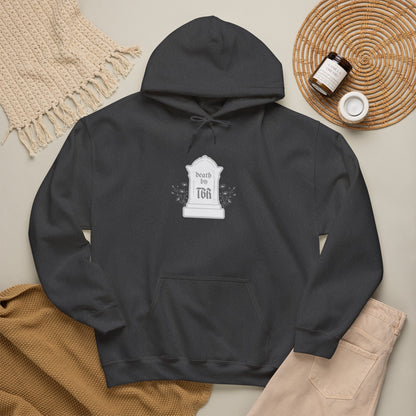 Death By TBR (white script) Hoodie