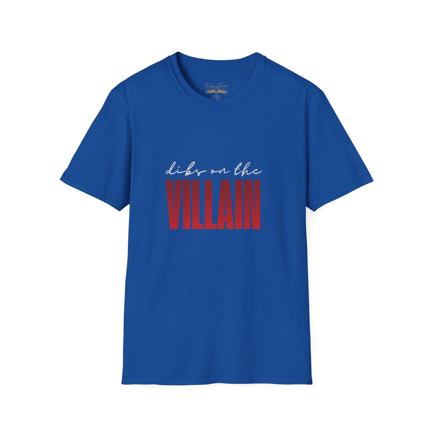 Dibs on the Villain (white script) Cotton T-Shirt