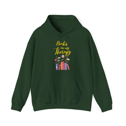 Books Are My Therapy (yellow script) Hoodie