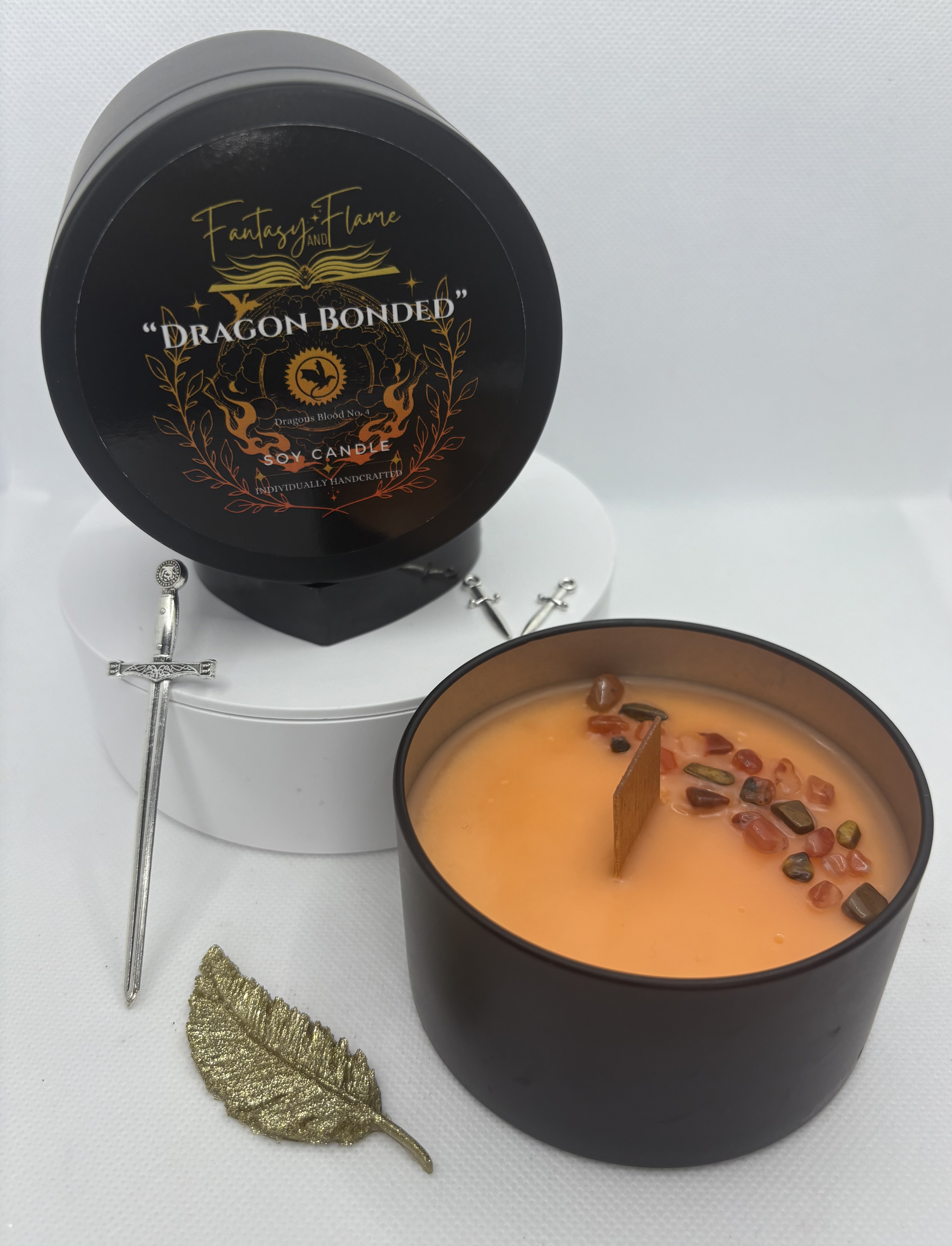 Orange Dragon Bonded Candle